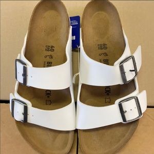 White Arizona Birkenstocks Size 9